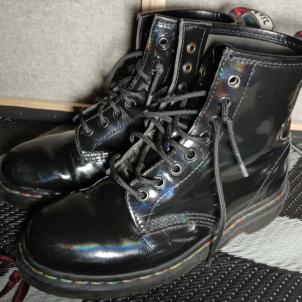 Dr. Martens Black Holographic Molly Boots